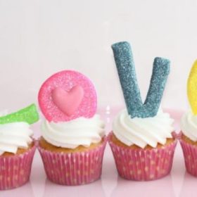 Edible Glittered Cupcake Letters