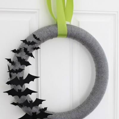 Batty Halloween Yarn Wreath