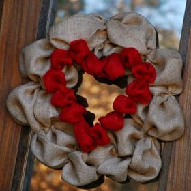 Burlap Valentine's (and year-round) Wreath