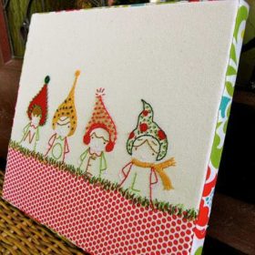 Christmas Embroidery Canvas {Pictured Instructions}