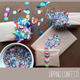 Confetti Dipped Presents {Gift Wrap}