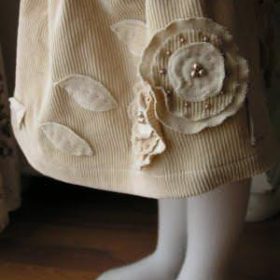 Corduroy Skirt Tutorial with Matching Flower Hair Clip