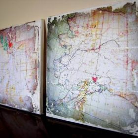 Distressed Map Canvas {How-To}