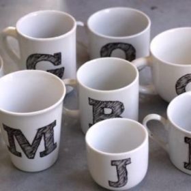 DIY Monogrammed Mugs
