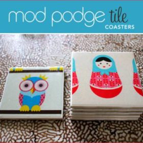 DIY Tutorial:  Mod podge tile coasters