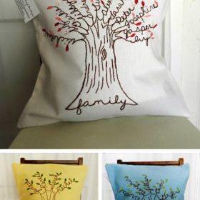 Embroidered Family Tree Pillow {Mother's Day Gift}