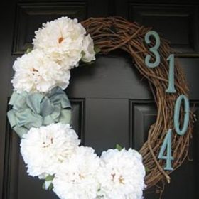 Front Door Wreath with House Number