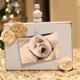 Wooden Block Photo Frame
