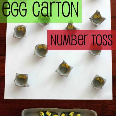 Math Play: Egg Carton Number Toss  {Fun Games}