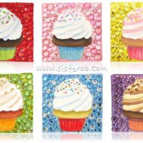 DIY Gemmy Cupcake Art {Art Painting}