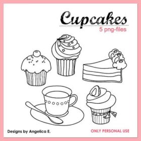 Free Cupcake Digital Stamps {Digital Stamps}