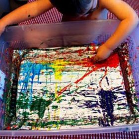 Marble Painting {Toddler Crafts}