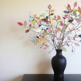 Scrap Paper Tree Centerpiece {Centerpiece Ideas}