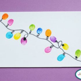 Thumbprint Christmas Lights {Kids Crafts}