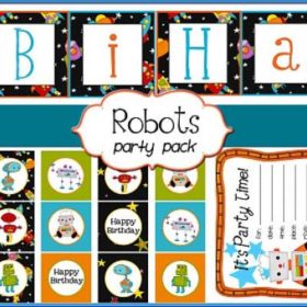 Robot Themed Birthday Party Printables {Free}