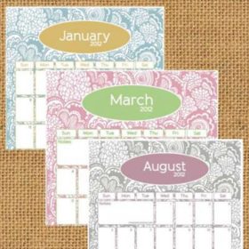 2012 Printable Doodle Calendar {Printable Monthly Calendar}