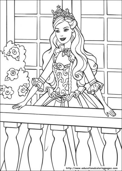 barbie doll princess coloring pages