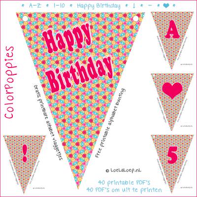 colorful poppies birthday or alphabet banner tip junkie