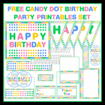 Free Candy Dot Birthday Party Printables