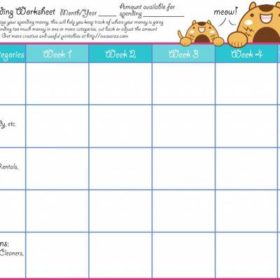 Free Monthly Spending Worksheet