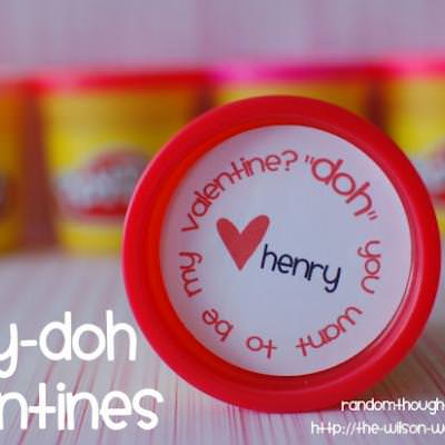 Play-Doh Valentine with Printable Labels