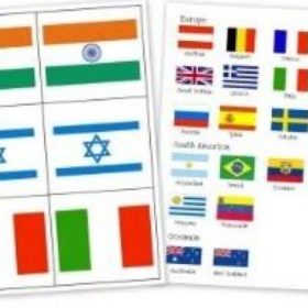 Printable Countries' Flags Flash Cards