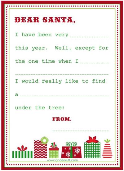 Wish List & Letter To Santa {Free Printable} – Tip Junkie