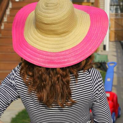 Add A Little Neon Floppy Hat DIY {Hats}