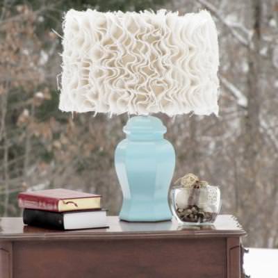 Anthropology Inspired Ruffle Burlap Lamp {Lamps}