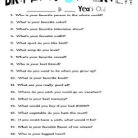 Birthday Interview Questionnaire {Memorabilia}