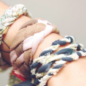 Braided Fabric Bracelets {jewelry gift}