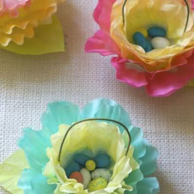 Coffee Filter Flower Baskets {Easter Crafts}