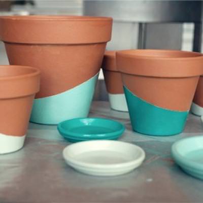 Color Dipped Planting Pots {Gardening Decor}