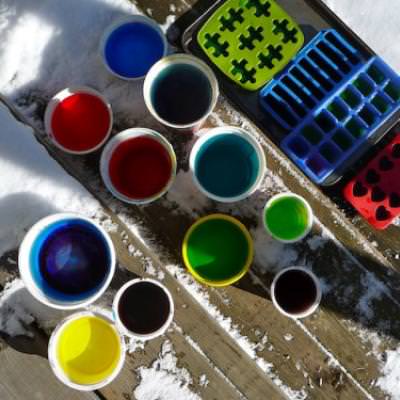 Colored Ice Experiment {Learning Colors}