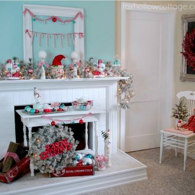 Cottage Christmas Mantel Home Decor {for christmas}