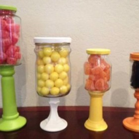 DIY Candlestick Candy Jars