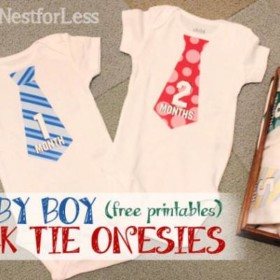 DIY Necktie Onesies {free printable}