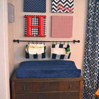 Fabric Covered Canvas Nursery Art {Fabric Art}