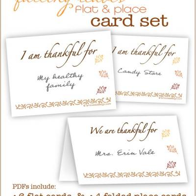 Grateful Card and Place Card Printable  {I am Grateful}