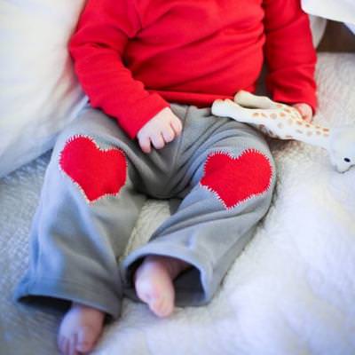 Heart Knee Patch Baby Pants {Pants}