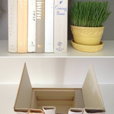 Hidden Storage Books {Decorative Storage}