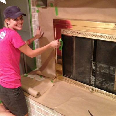 How to Paint a Brick Fireplace {Painting}