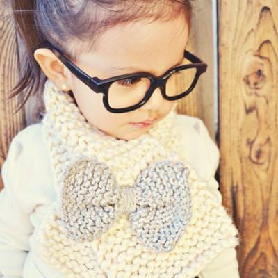 Knitted Bow Scarf {Kids Accessories}
