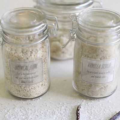 Oatmeal and Vanilla Body Scrubs {Skin Care}