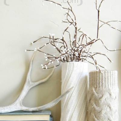 Old Sweater Vase Cozies {fall crafts}
