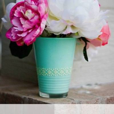 Painted Drinking Glass Vase