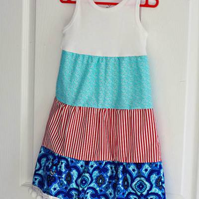 Red White and Blue Summer Dress {Girls Dresses}