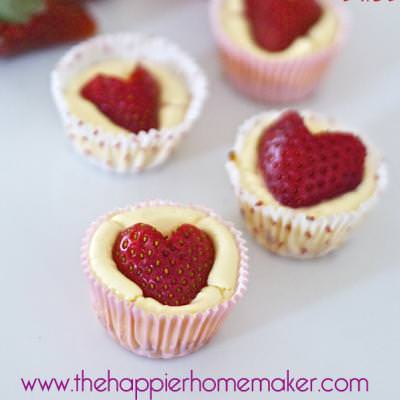 Strawberry Heart Cheesecake Bites {Valentine Recipes}
