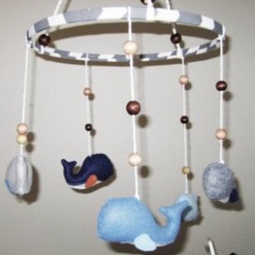 Stuffed Whale Mobile {Nursery}