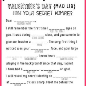Valentines Mad Lib Printable {Valentines Printable}